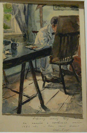 Александр Бенуа. «К. А. Сомов за работой на даче в Мартышкине», 1896