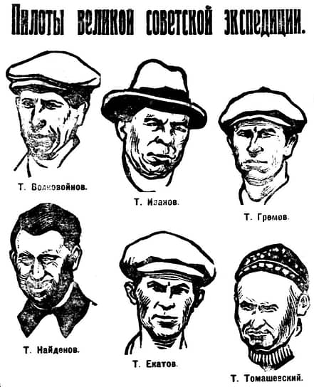 Изображения летчиков в газете Власть труда, 27 июня 1925 год