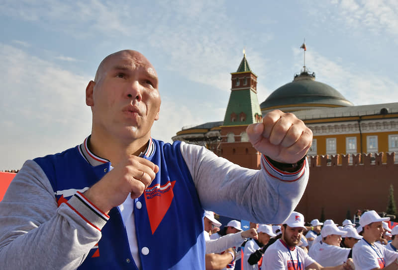На праздновании Дня российского бокса на Красной площади, 2017 год