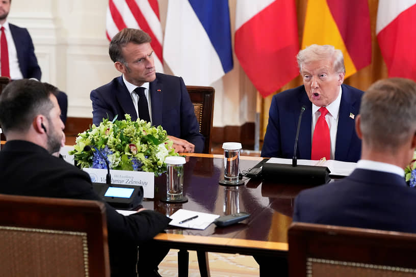 Владимир Зеленский, Эмманюэль Макрон и Дональд Трамп