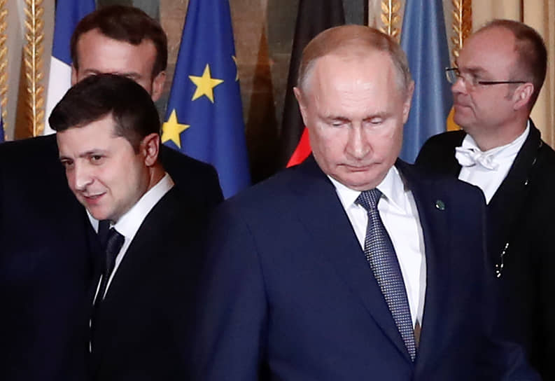 Президенты Украины и России Владимир Зеленский и Владимир Путин в 2019 году