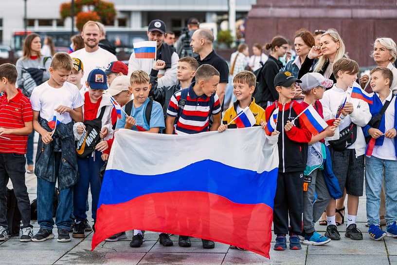 Участник праздника на площади Победы в Калининграде