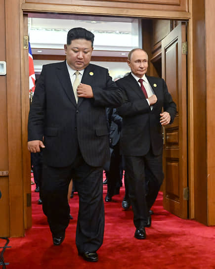 Владимир Путин и Ким Чен Ын буквально ворвались в резиденцию с парада и приема
