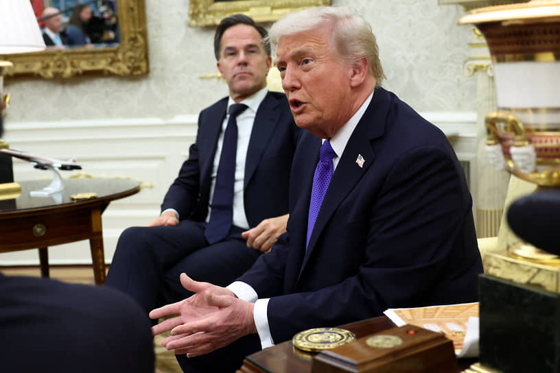 Президент США Дональд Трамп (справа) и генсек НАТО Марк Рютте