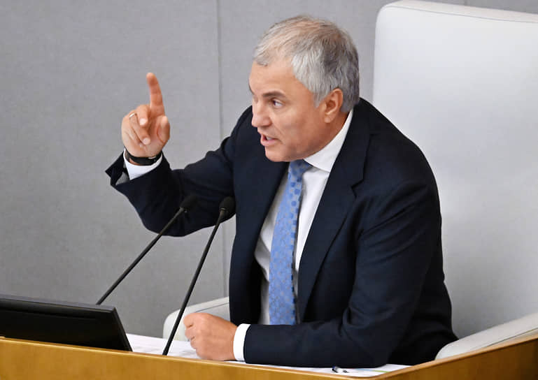 Председатель Госдумы Вячеслав Володин во время заседания