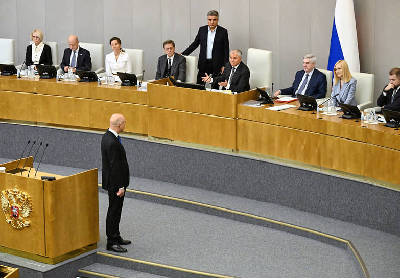 Министр финансов России Антон Силуанов во время заседания