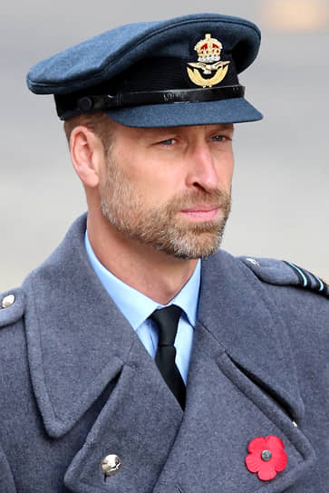 Принц Великобритании Уильям во время Национальной службы памяти 2025 года в Лондоне