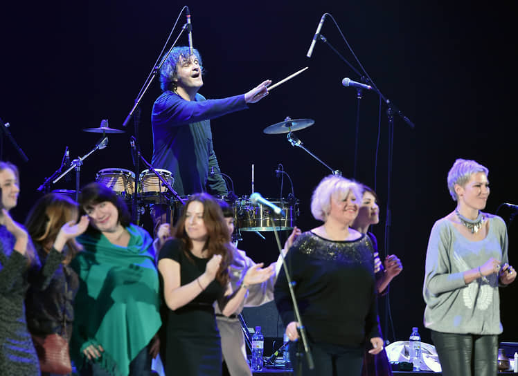 Во время совместного выступления с композитором Гораном Бреговичем под названием «Балканский концерт» в Кремлевском Дворце, 2015 год