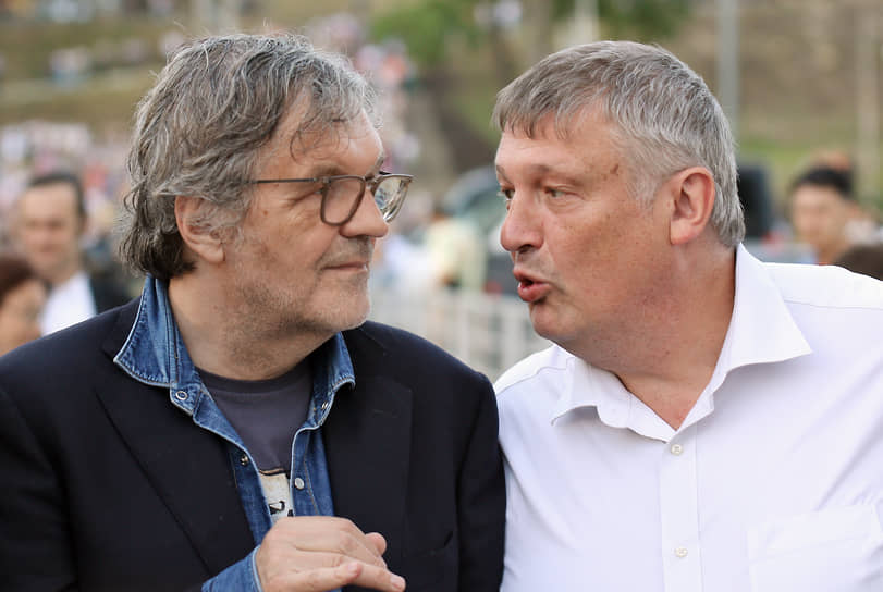 Пианист Борис Березовский и режиссер Эмир Кустурица на Международном музыкальном фестивале «Летние вечера в Елабуге», 2023 год