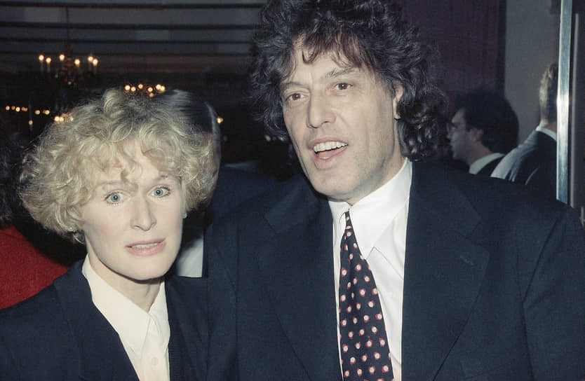 С актрисой Гленн Клоуз на вечеринке, посвященной премьере пьесы Стоппарда «Художник, спускающийся по лестнице», 1989 год