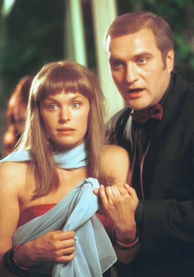 С Мариной Могилевской на съемках фильма «Когда ее совсем не ждешь», 2001 год