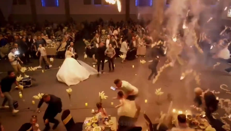 Начало пожара попало на камеру с дрона