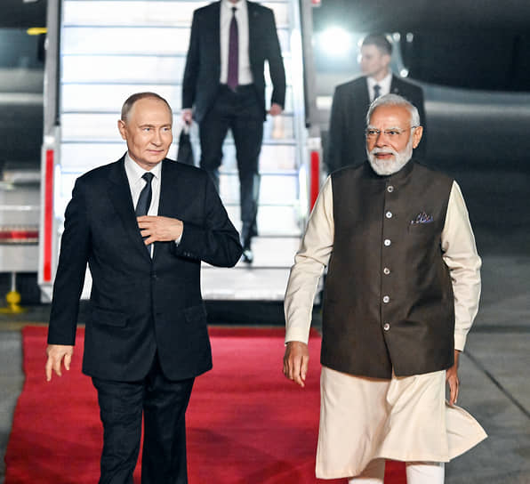 Президент России Владимир Путин и премьер Индии Нарендра Моди