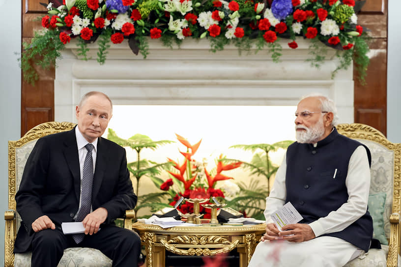 Президент России Владимир Путин и премьер-министр Индии Нарендра Моди