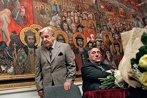 Художник Илья Глазунов (слева) и писатель Александр Проханов