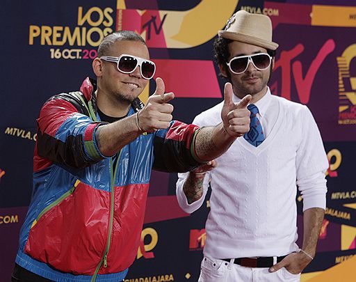 16.10.2008 Вручение премий MTV Latin Awards 2008 в городе Гвадалахара, Мексика. Puerto Rican duo Calle 13 