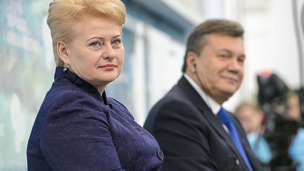 Президенты Литвы и Украины Даля Грибаускайте и Виктор Янукович