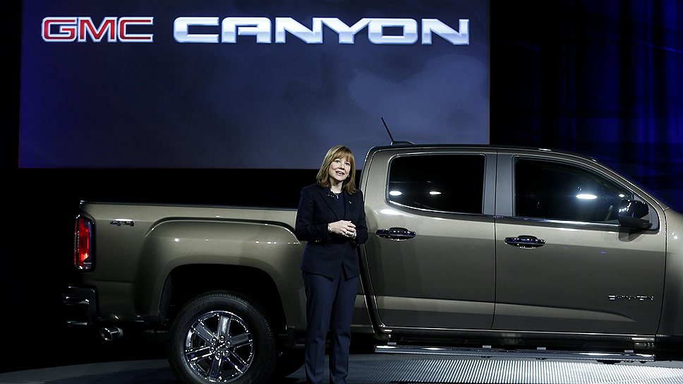 Руководитель концерна General Motors Мэри Барра представила пикап GMC Canyon 2015 года 