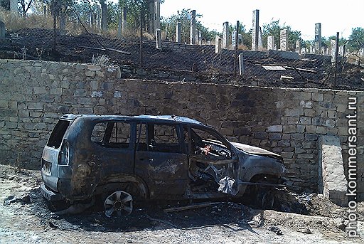 Место гибели сына главы Унцукульского района Магомедгаджи Тагирова, в результате покушения на его отца, в Буйнакске