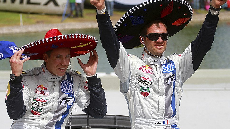 Себастьен Ожье (справа) и его штурман Жюльен Инграссиа выиграли две из трех гонок чемпионата мира по ралли
