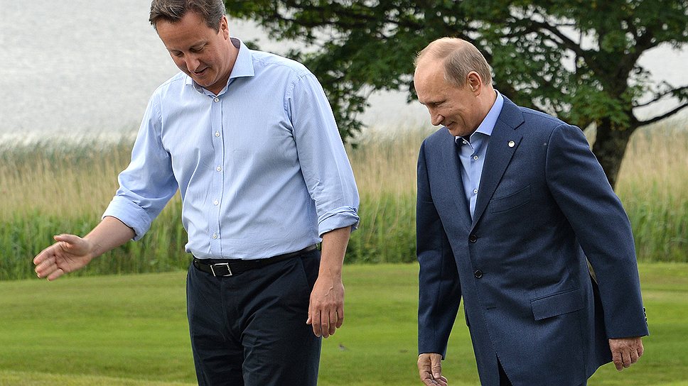 Премьер-министр Великобритании Дэвид Кэмерон и президент России Владимир Путин