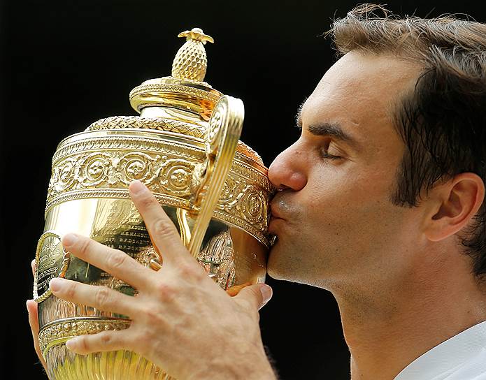 Роджер Федерер в рекордный, восьмой, раз выиграл Wimbledon

