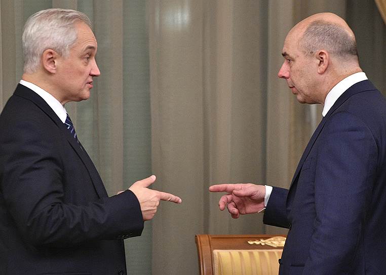 Рабочая группа первого вице-премьера Антона Силуанова и помощника президента Андрея Белоусова (слева) при участии РСПП подготовила список инвестпроектов на 80 трлн руб., в принципе интересных и бизнесу, и государству
