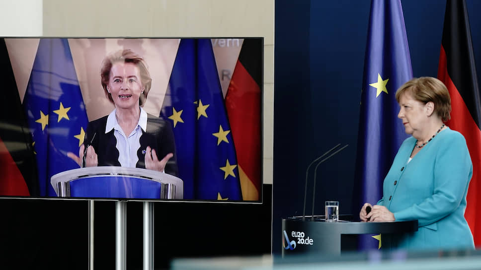 Председатель Еврокомиссии Урсула фон дер Ляйен и канцлер ФРГ Ангела Меркель 