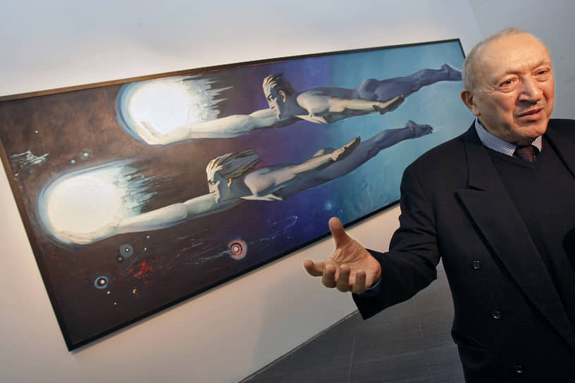 Одна из самых знаменитых работ Таира Салахова «Тебе, человечество!» (1961) занимала почетное место на выставке художника в 2009 году
