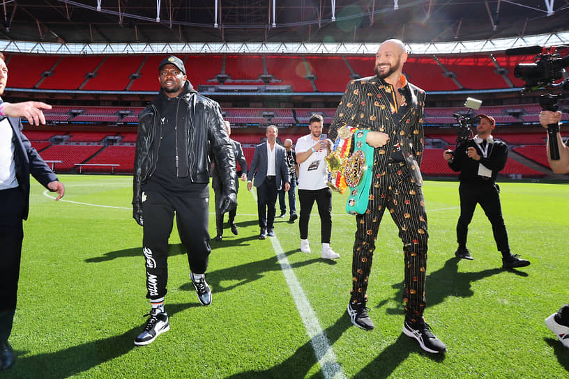 Бой между Тайсоном Фьюри (справа) и Диллианом Уайтом пройдет на знаменитом стадионе Wembley и соберет свыше 90 тыс. зрителей