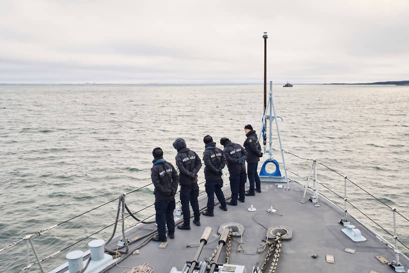 Эстонский военный корабль в Балтийском море (9 января 2025 года)