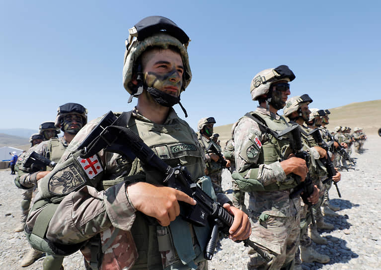 Грузинские военные на учениях Agile Spirit