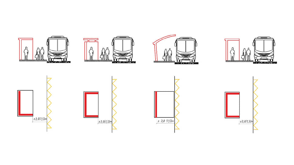 Предлагаемые варианты павильонов для остановок 