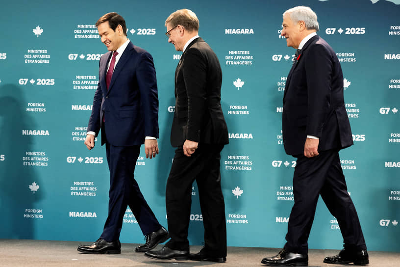 На встрече в Онтарио члены «семерки» продемонстрировали разные подходы к украинской теме (на фото главы внешнеполитических ведомств США, Германии и Италии Марко Рубио, Йоханн Вадефуль и Антонио Таяни)