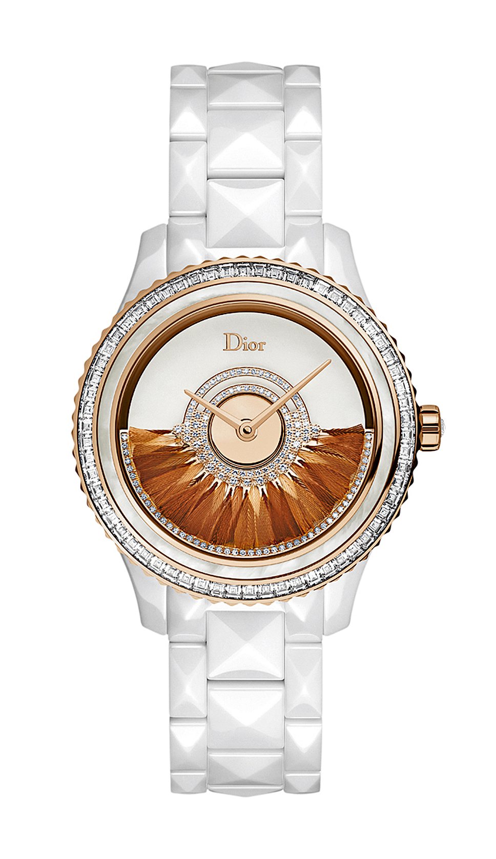 Часы Dior Dior VII Gran Bal Plume Pink Gold &amp; white ceramic 38mm.