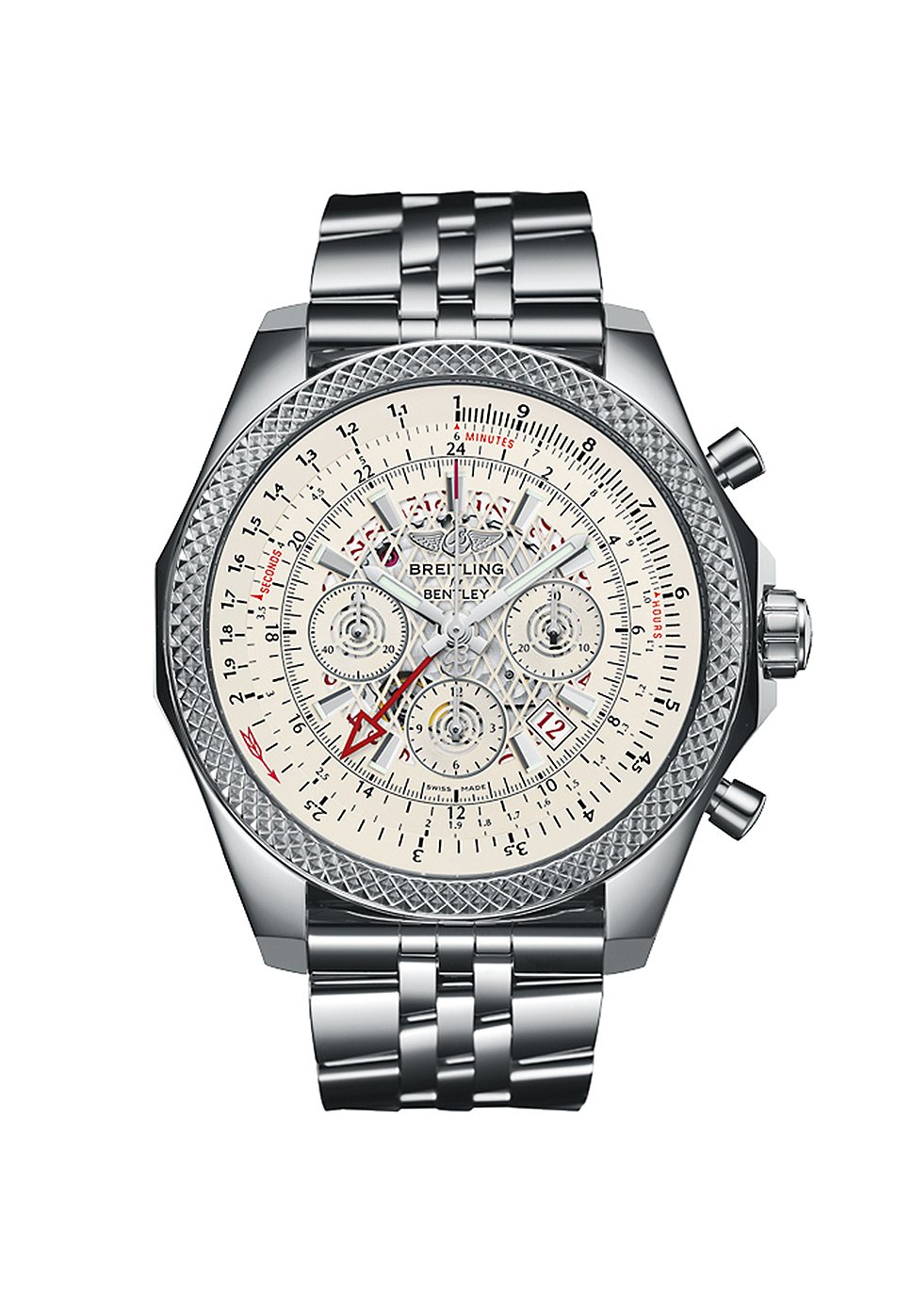 Часы Breitling for Bentley GMT Silver Storm Dial White

