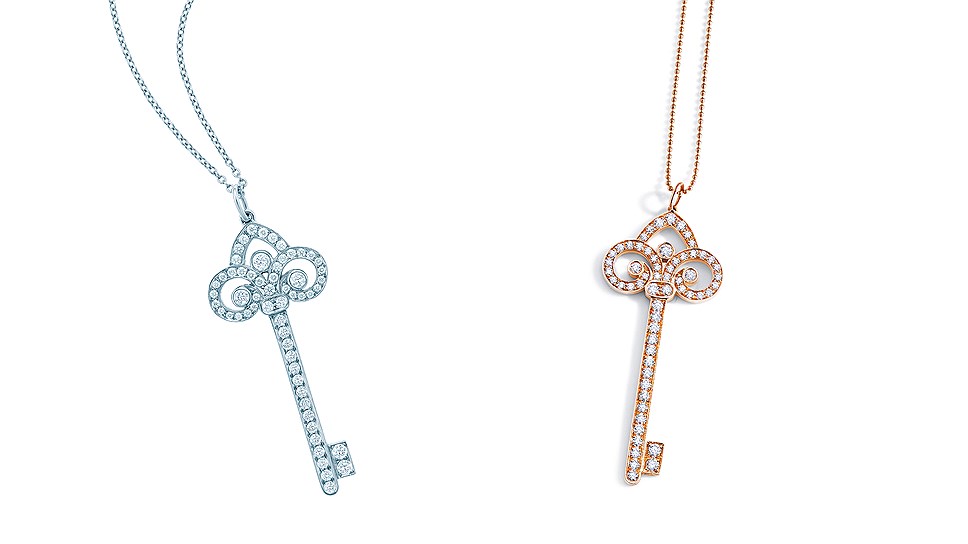 Подвески Tiffany Keys из белого и розового золота с бриллиантами, Tiffany &amp; Co
