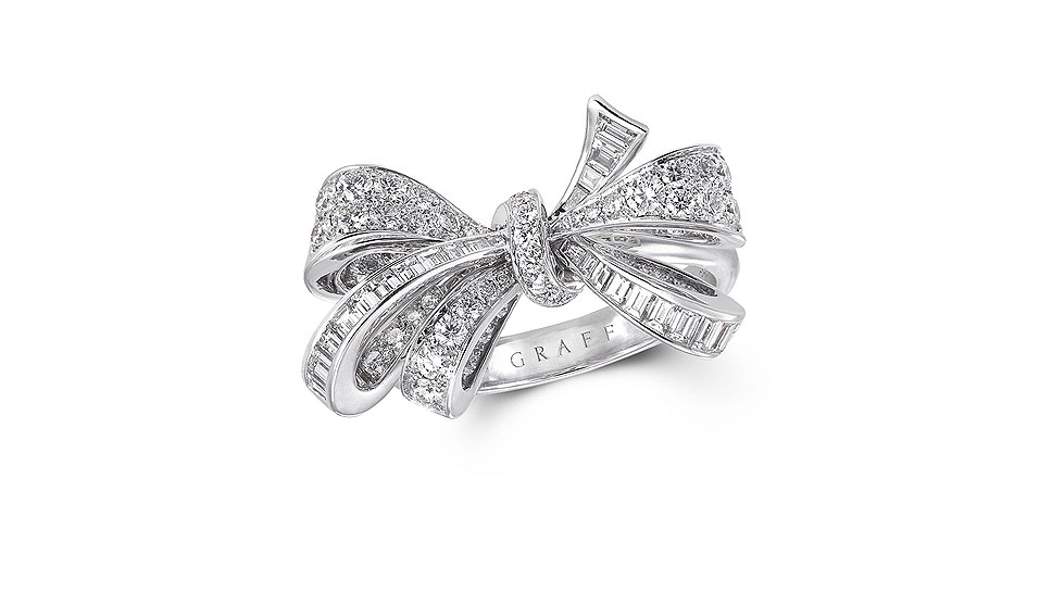 Кольцо Bow из белого золота с бриллиантами, Graff