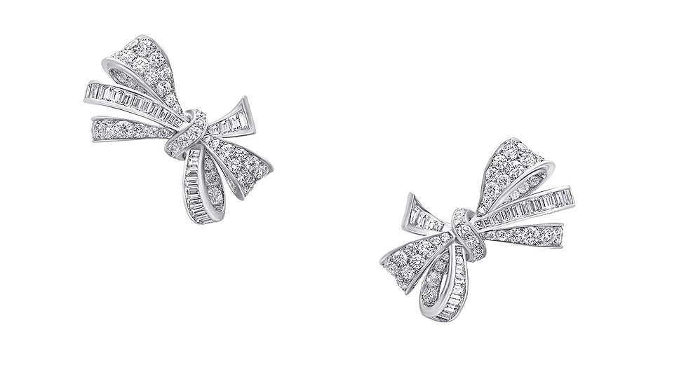 Серьги Bow из белого золота с бриллиантами, Graff