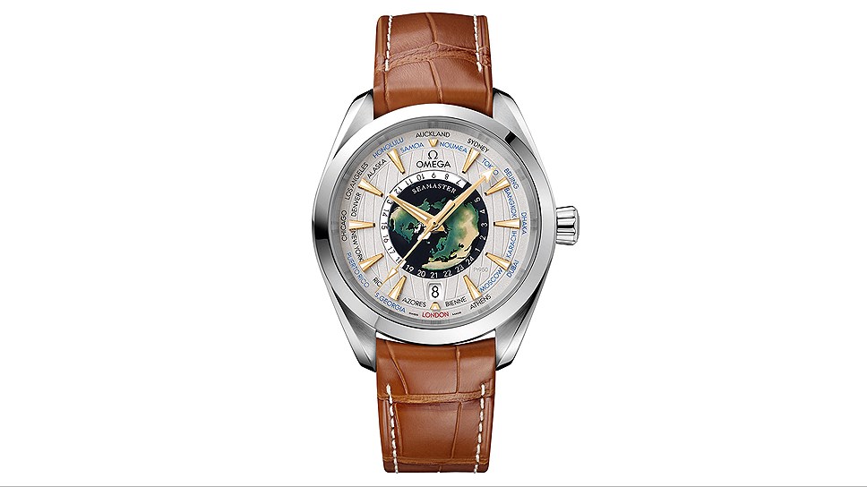 Часы Seamaster Aqua Terra Worldtimer Master из стали, Omega