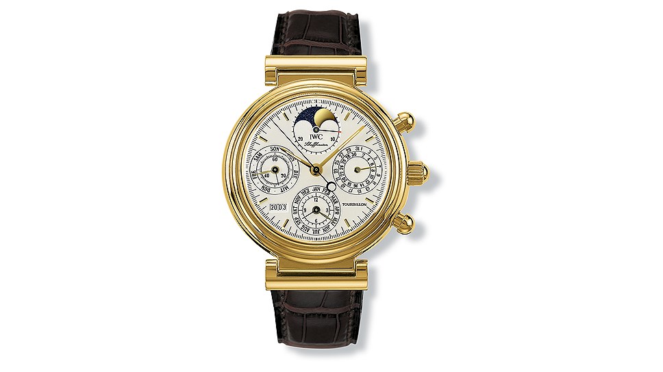  Часы Da Vinci Perpetual Calendar Tourbillon из 18-каратного желтого золота, с ремешком из кожи аллигатора, 1999 год