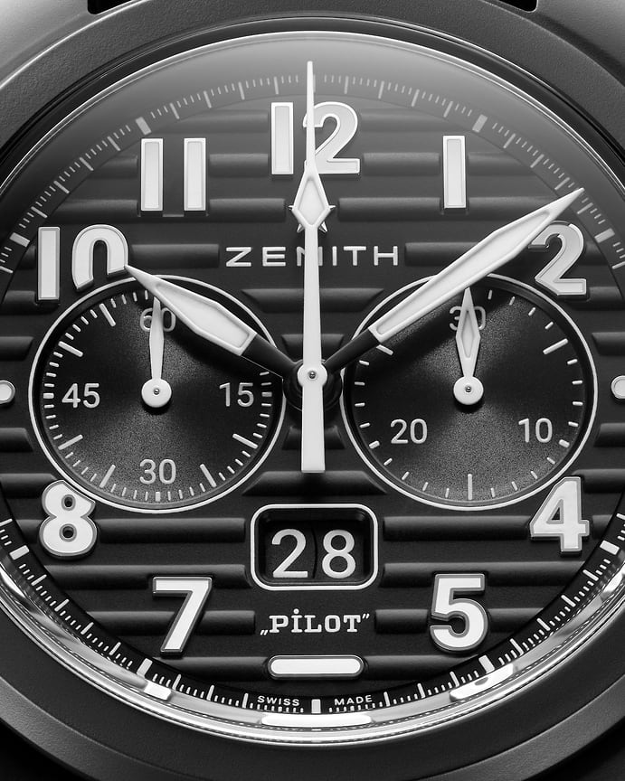 Циферблат хронографа Zenith Pilot Big Date Flyback Ceramic