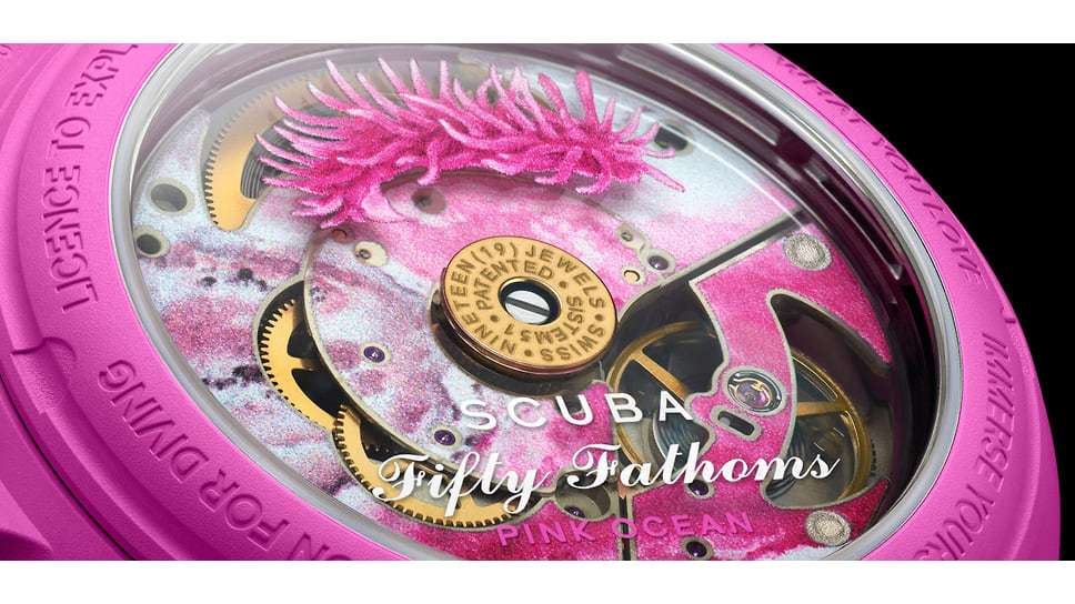 Часы Blancpain х Swatch Bioceramic Scuba Fifty Fathoms Pink Ocean