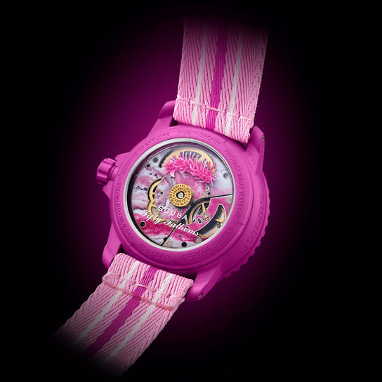 Часы Blancpain х Swatch Bioceramic Scuba Fifty Fathoms Pink Ocean