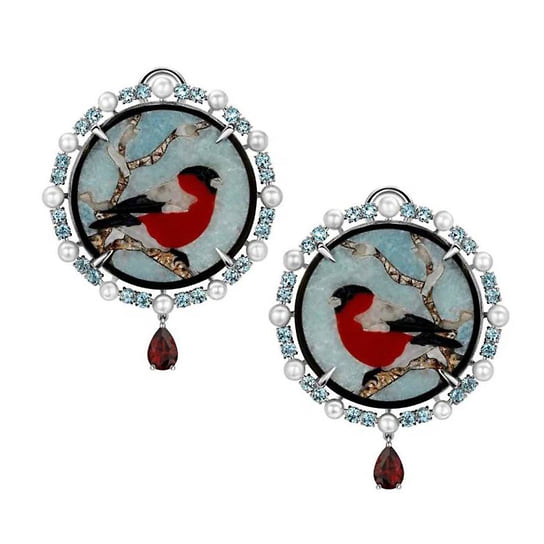 Серьги «Снегири», Dzhanelli Jewellery