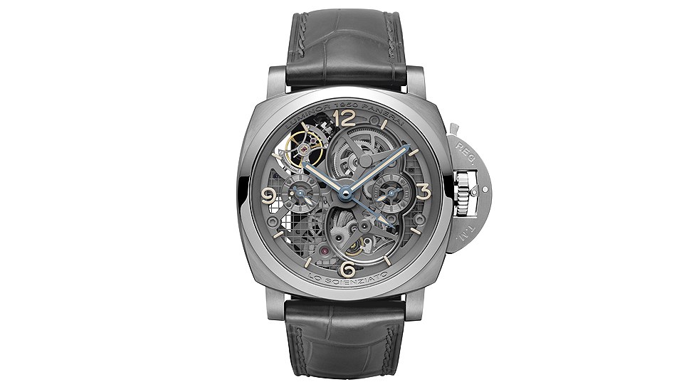 Panerai, Lo Scienziato Luminor 1950 Tourbillon GMT Titanio 47 mm