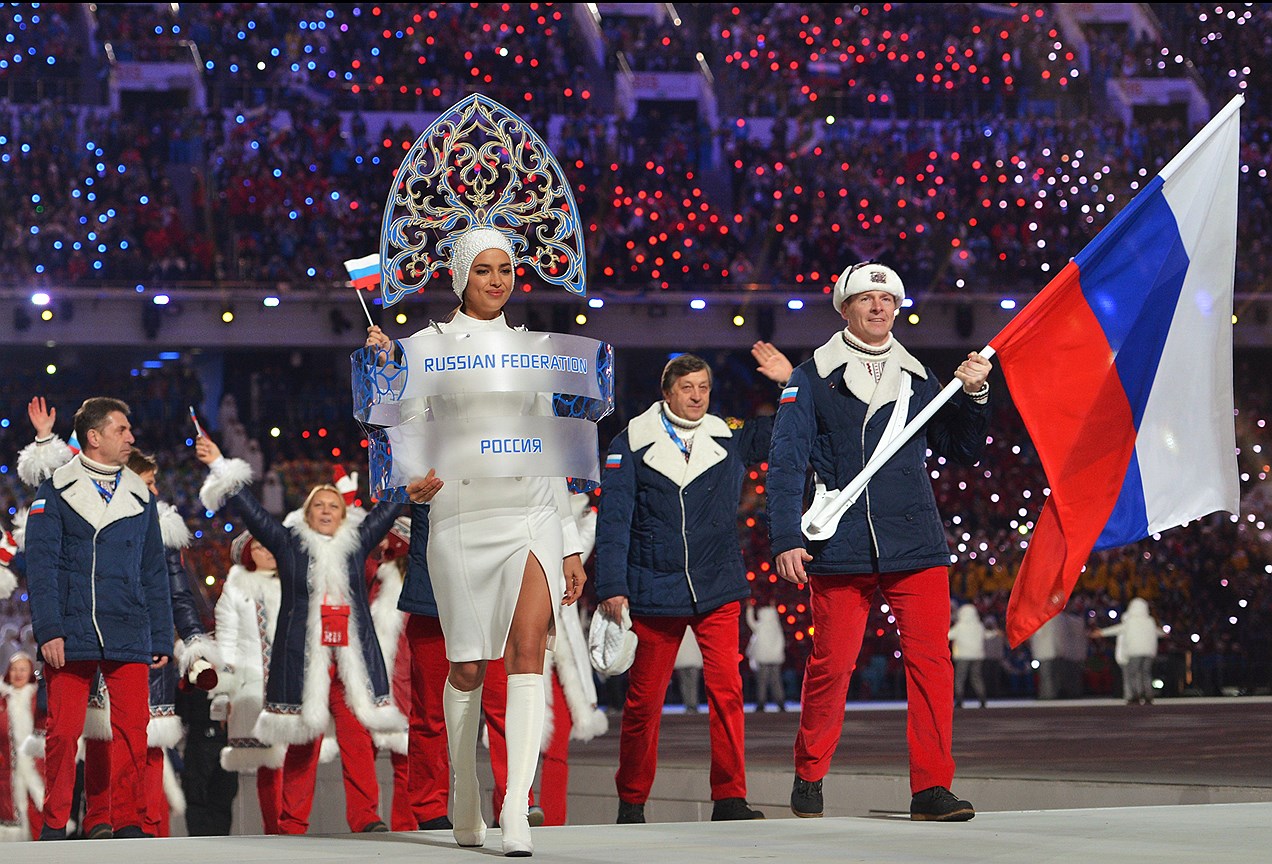 Ирина Шейк на церемонии открытия XXII зимних Олимпийских игр в Сочи