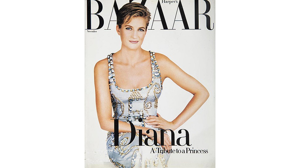 Диана на обложке журнала Harper`s Bazaar в платье Versace

