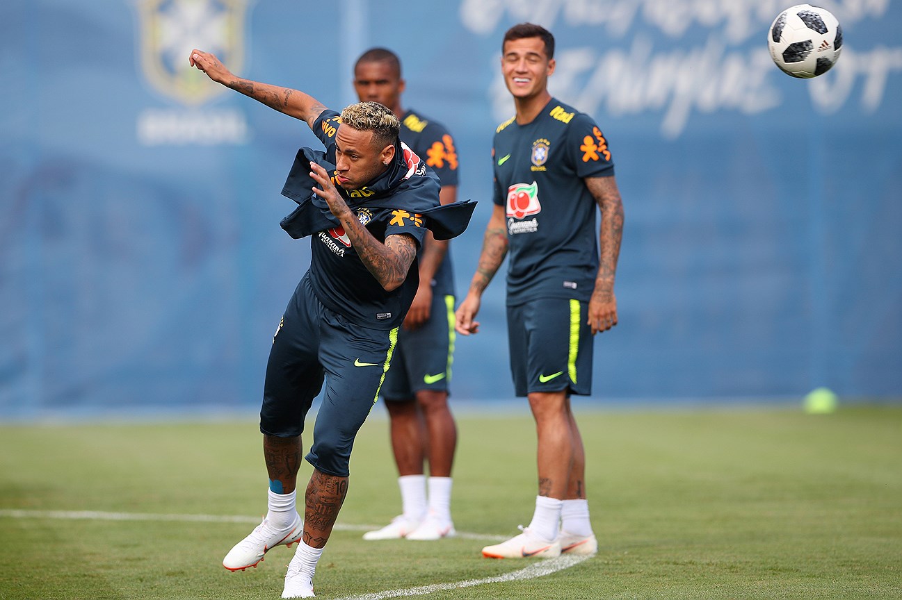 Soccer Football - World Cup - Brazil Training - Brazil Training Camp, Sochi, Russia - June 19, 2018 Brazil&#39;s Neymar during training