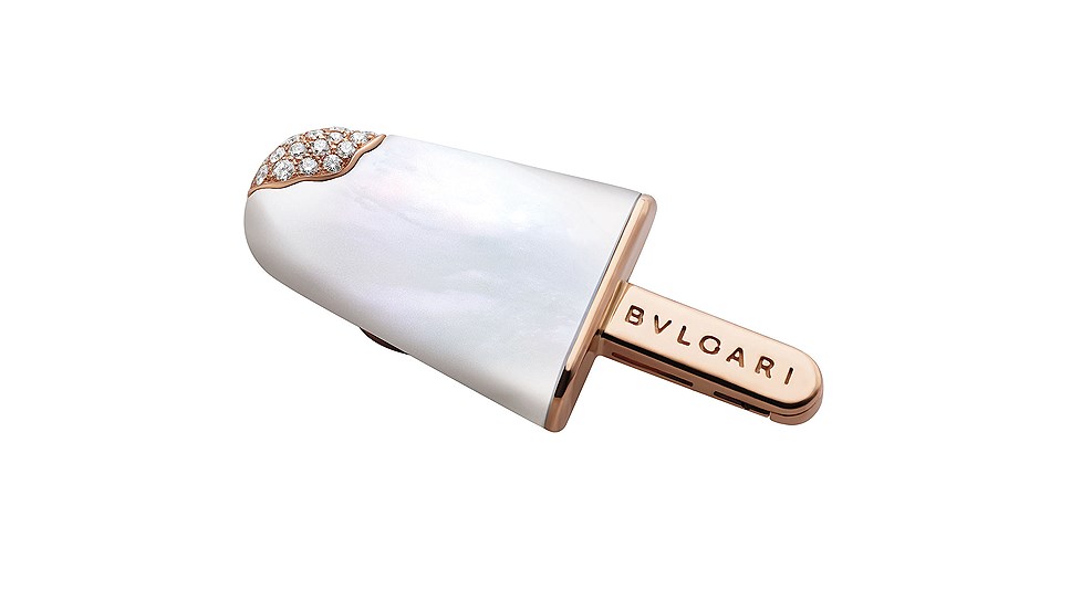 Bvlgari брошь, розовое золото, перламутр, бриллианты, 249 000 руб.